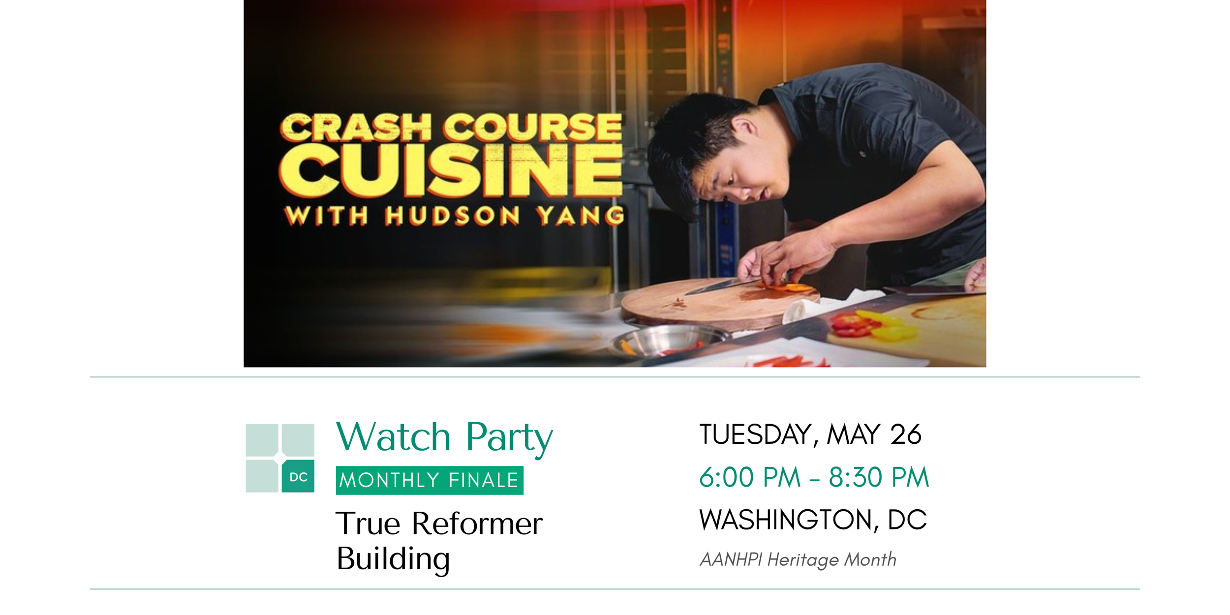 TAP-DC Crash Course Cuisine Watch Party 🎬💬 