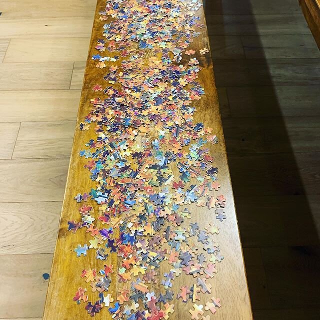 Erin (Shone) Morales and I are hanging at the lake. Once upon a time, 25ish years ago, she and I would have torn things up a bit. But tonight she brought a ridiculously hard, 1000 piece puzzle that is going to haunt me in my dreams, and now we are ra