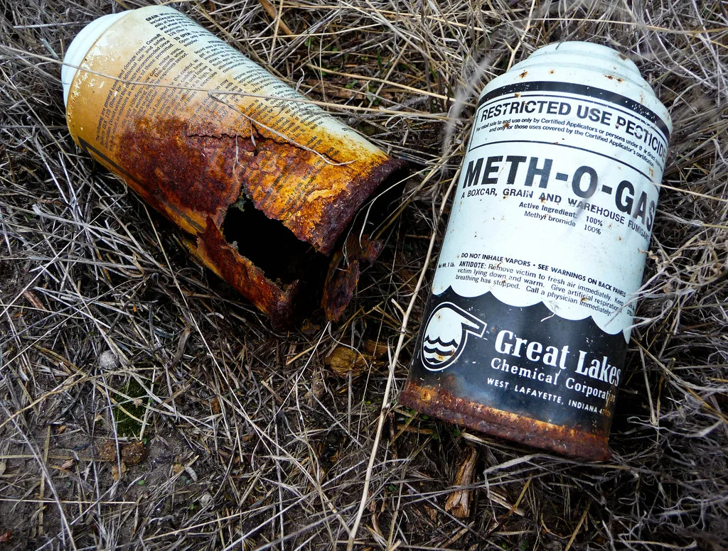 Cans of Methyl Bromide
