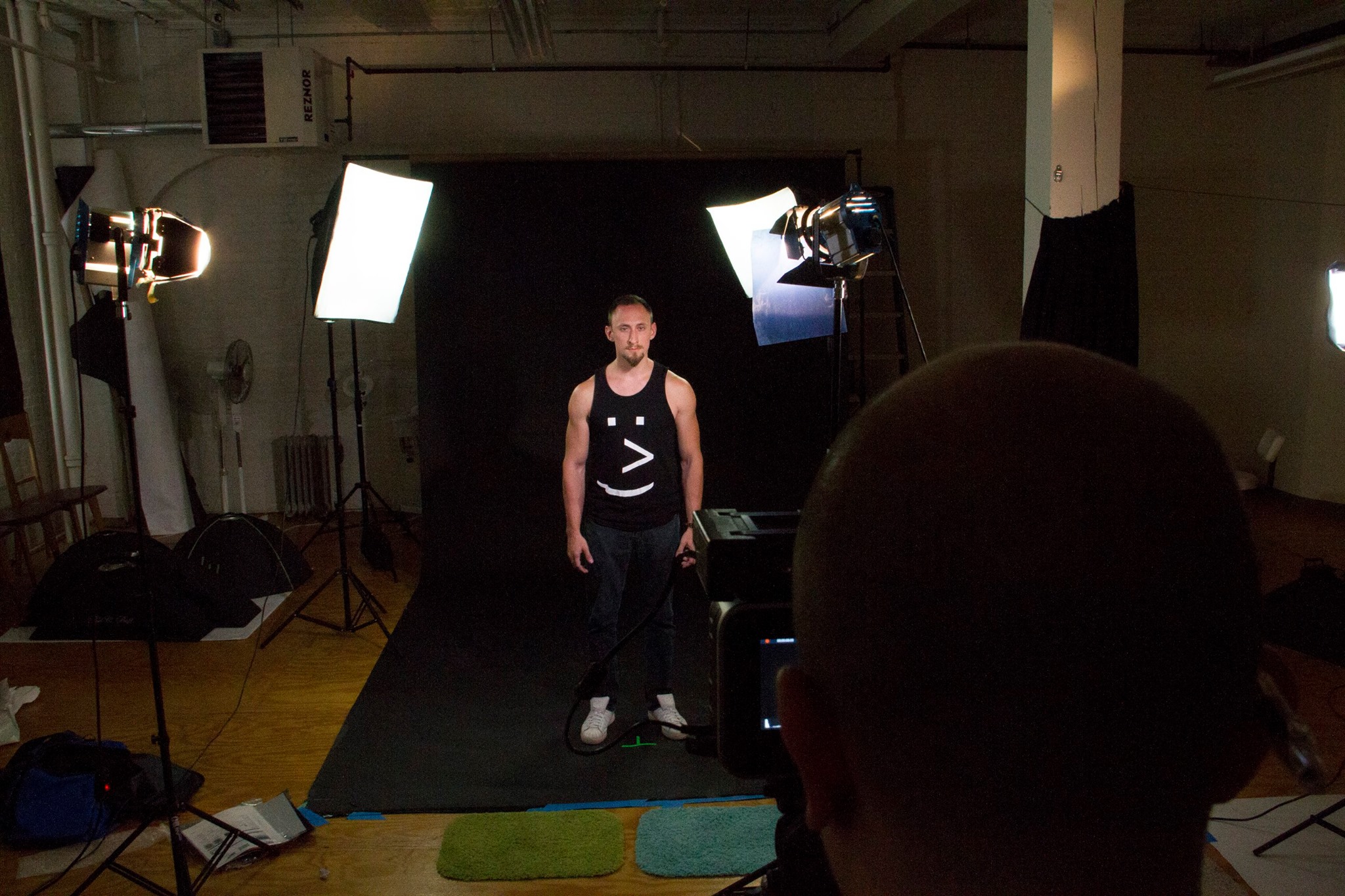 On set shooting portraits for a music video.