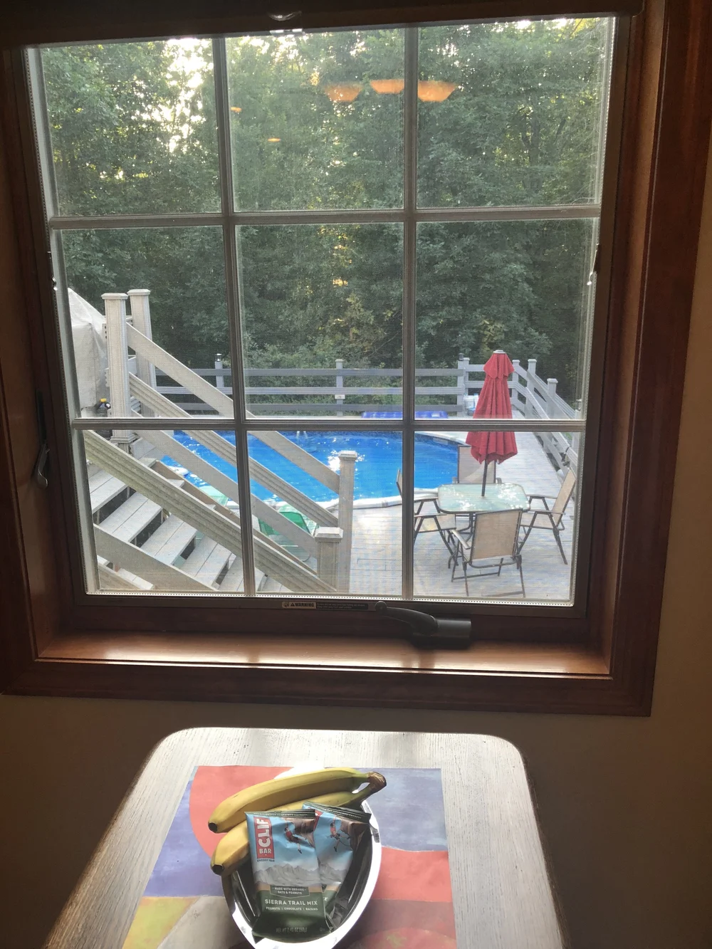 View of the pool from our Airbnb room