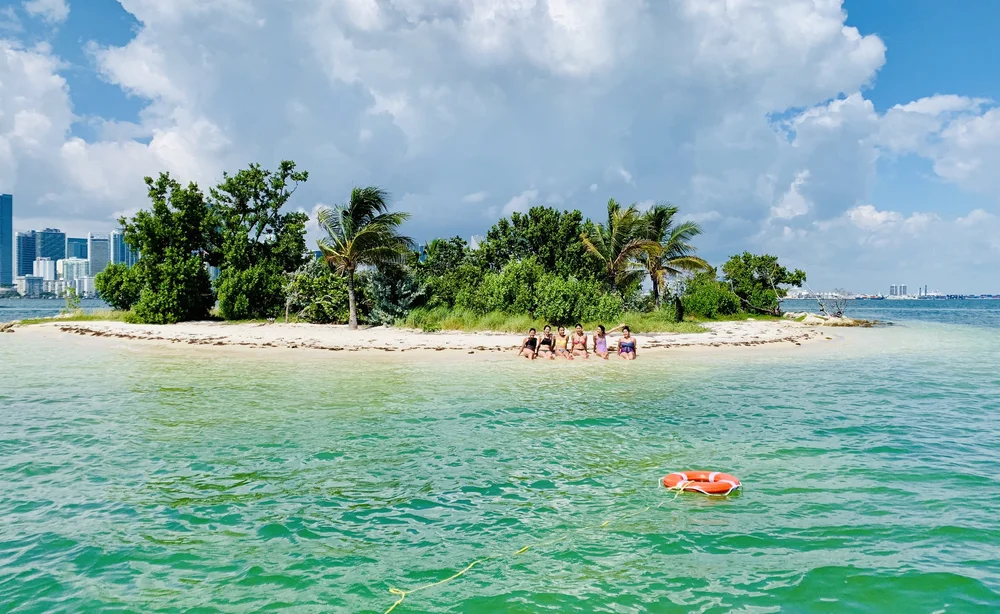 Us on a tiny island in the middle of Biscayne Bay