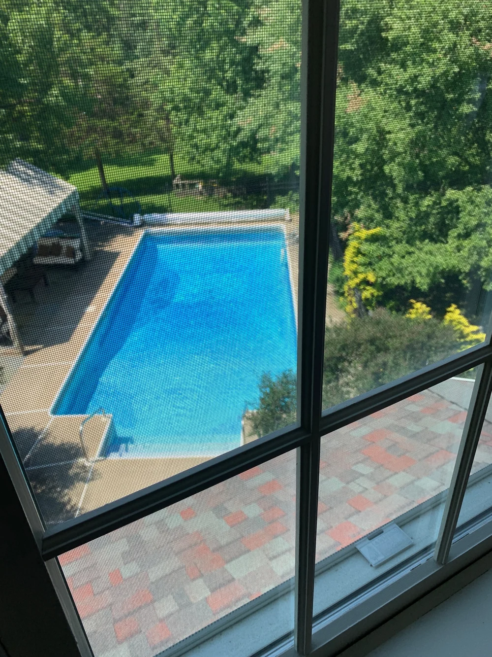 View of the pool from our airbnb