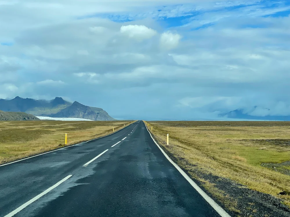 Beautiful drive to Jokulsarlon Lagoon