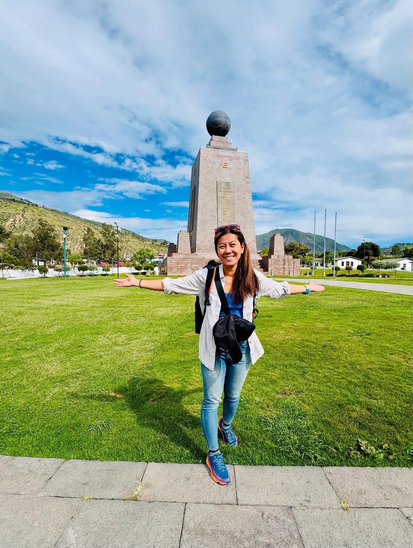 Standing on both hemispheres at once 🌎📍Middle of the World City, Ecuador &mdash; where latitude 0&deg; meets unforgettable views ✌️Country #97!
.
.
.
.
.
.
#MitadDelMundo #EquatorLine #BucketListMoment #EcuadorTravel #MiddleOfTheWorld #Equator #Tra