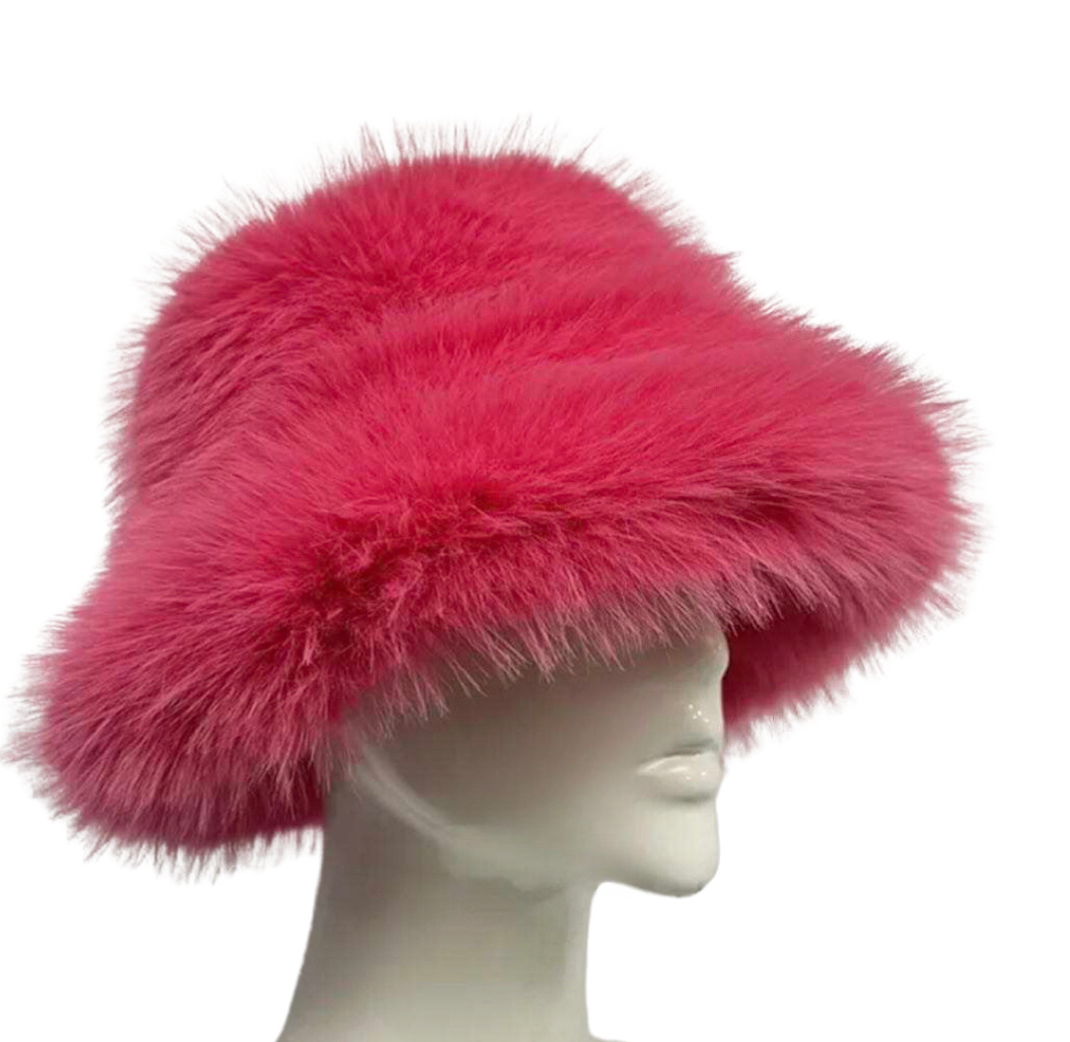 Pink Bossetta Mink Bucket Hat