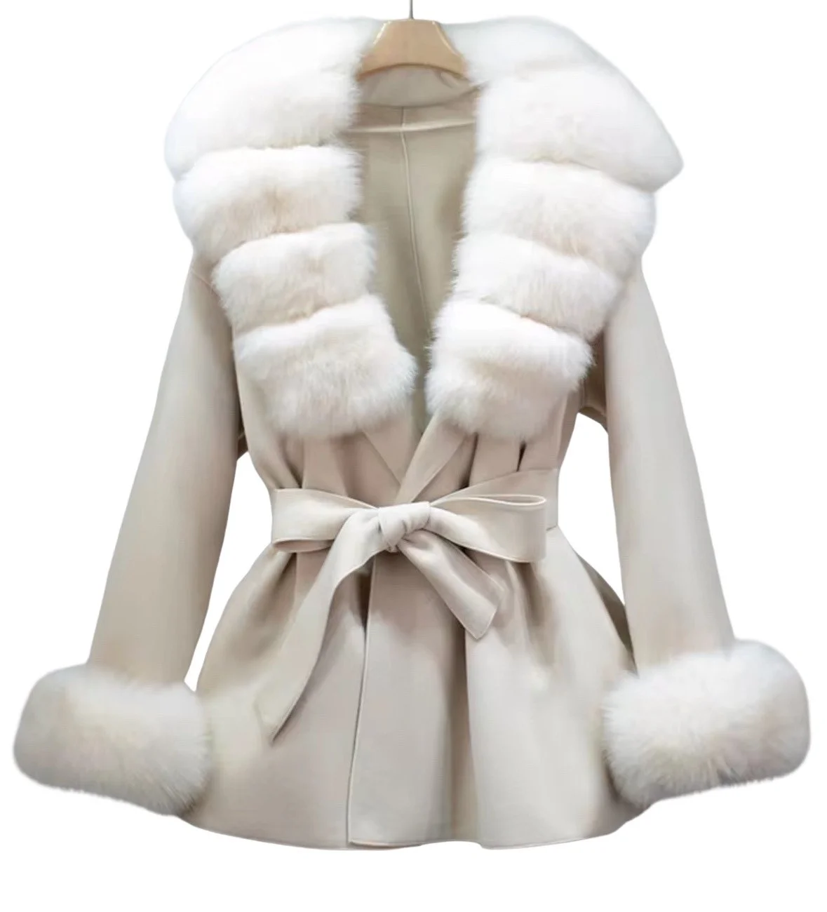 Royal Cream Cashmere Short Trench