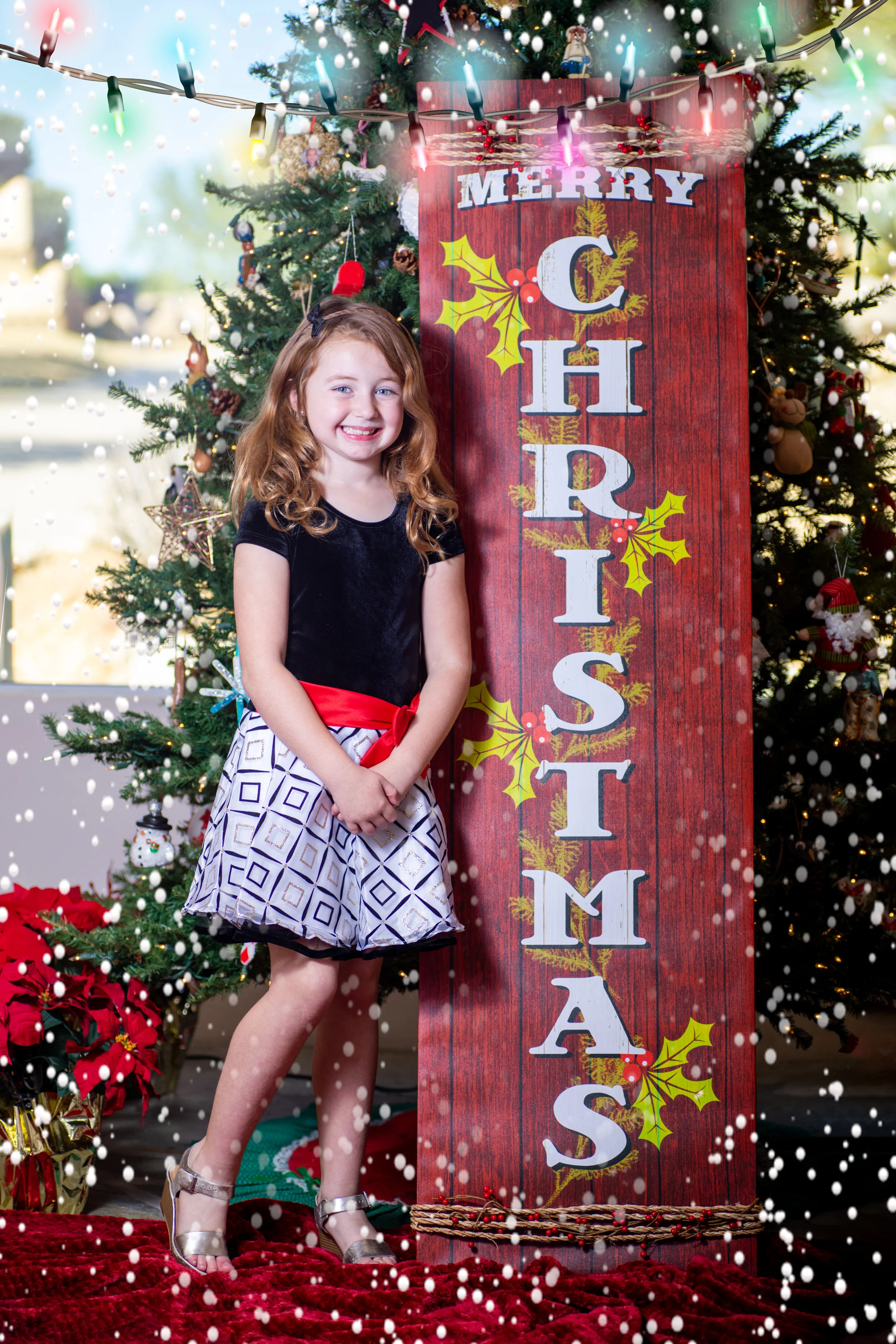 MCKINNA and Christmas Sign with SNOW.jpg