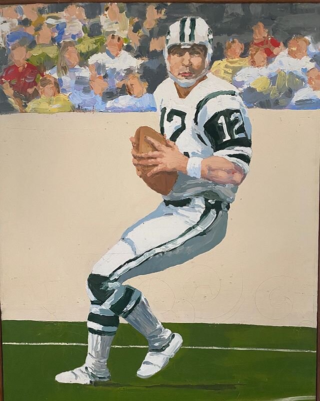 Joe Namath&rdquo;, 40&rdquo; x 30&rdquo;, oil on canvas , 1971.