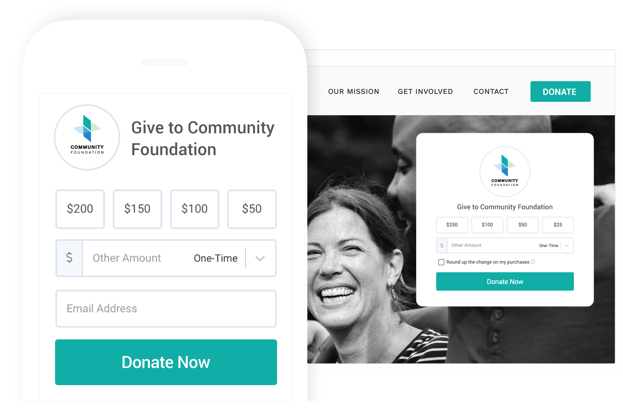 Optimized for all devices - Collect donations anywhere with sleek forms that are optimized for a phone, tablet or desktop.