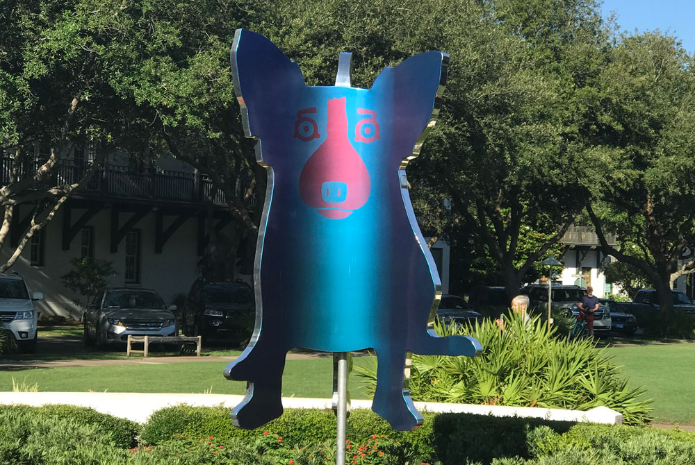 ‘Blue Dog’ Sculpture Unveiled at Rosemary Beach