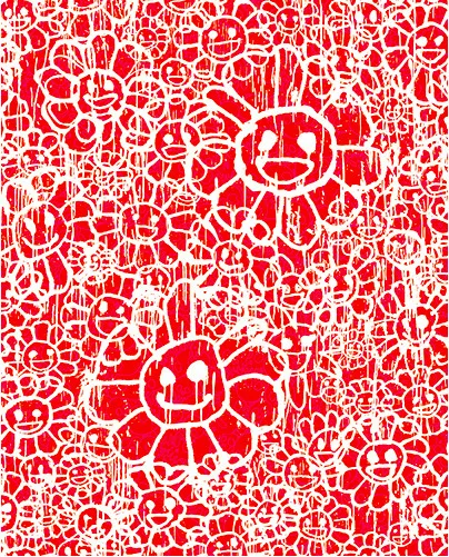 107. Takashi Murakami - Madsaki Flowers A Red
