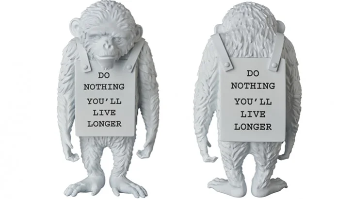 161. Medicom - Banksy Monkey " Do Nothing You'll Live Longer"