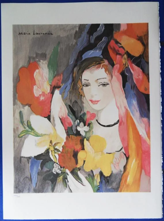 10. Marie Laurencin (After) -  Young girl with a bouquet