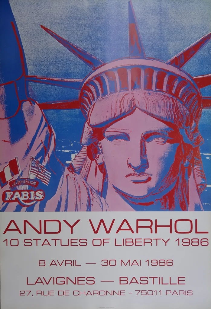 153. Andy Warhol - 10 Statues of Liberty, Original poster 1986