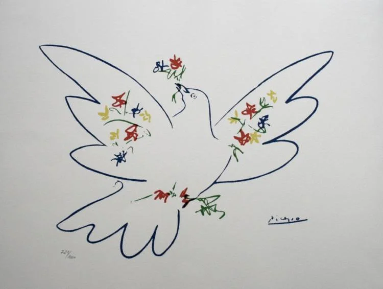 103. Pablo Picasso - Lithographie intitulée la colombe bleue