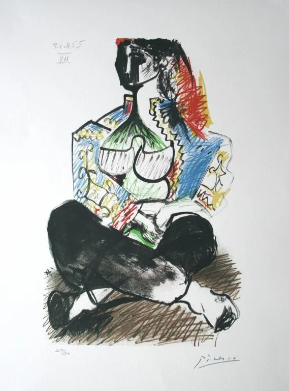 104. Pablo Picasso - Lithographie intitulée arlequin