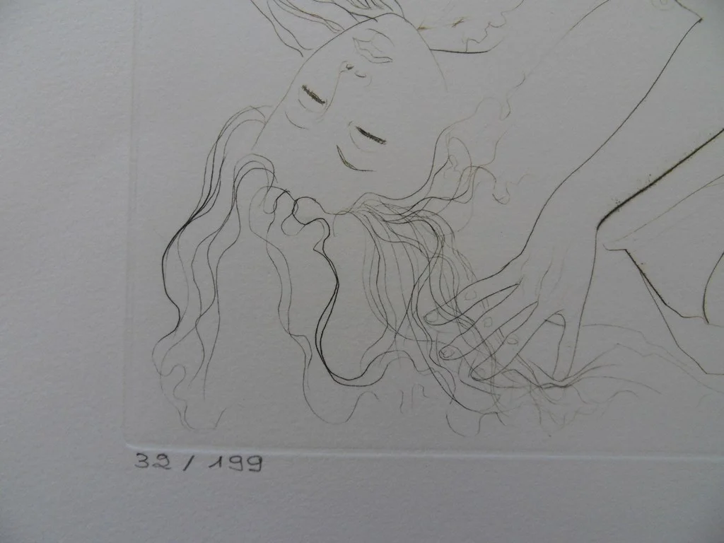 160. Jean-Baptiste Valadié - The exhausted lovers, original signed engraving