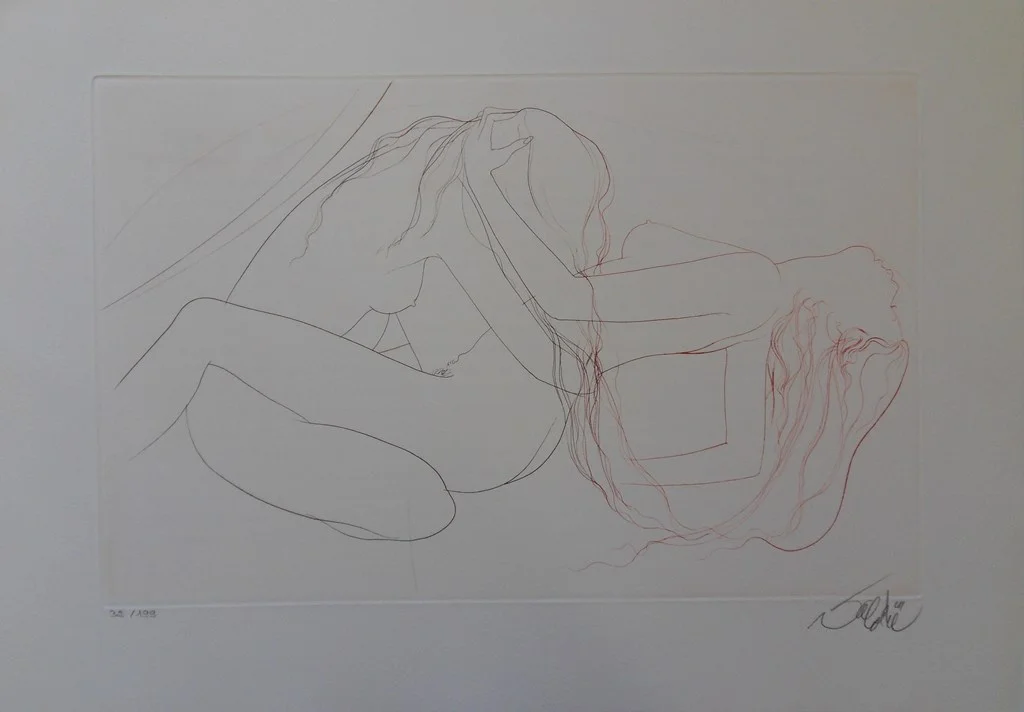 161. Jean-Baptiste Valadié - She swayed with pleasure, original signed engraving