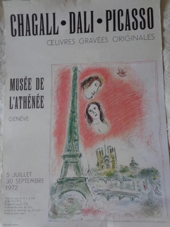 139. Marc Chagall - Exhibition poster of Chagall - Dali - Picasso at Musée de l'Athenée in Geneva