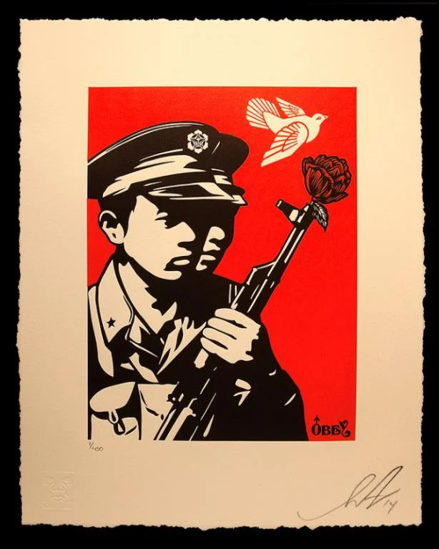 270. Obey - Chinese Soldiers Letterpress 1