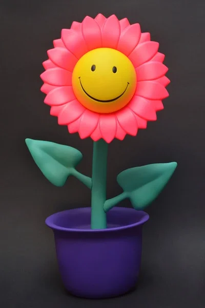 319. Ron English - APPortfolio Shocking Sunflower : Pink Smiley Face