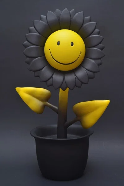 321. Ron English - APPortfolio Shocking Sunflower : Black Smiley Face
