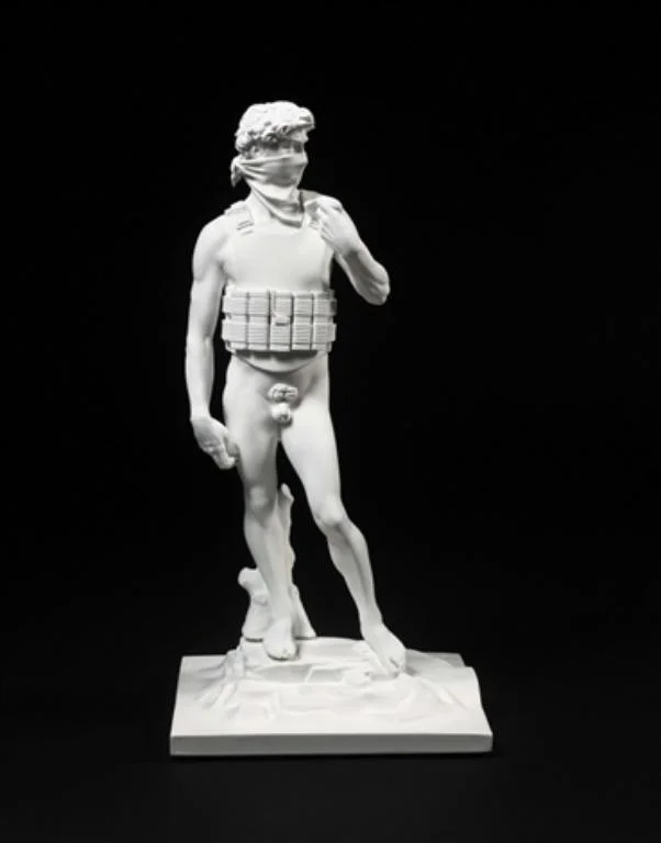 292. Banksy - "SUICIDE MAN" White