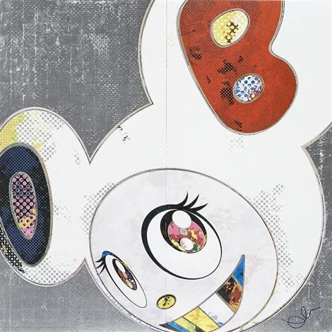 30. DOB in Pure White Robe (Navy & Vermilion) - Takashi Murakami