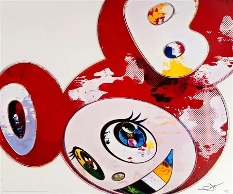 64. And Then x 6 (Red: Polke Method) - Takashi Murakami