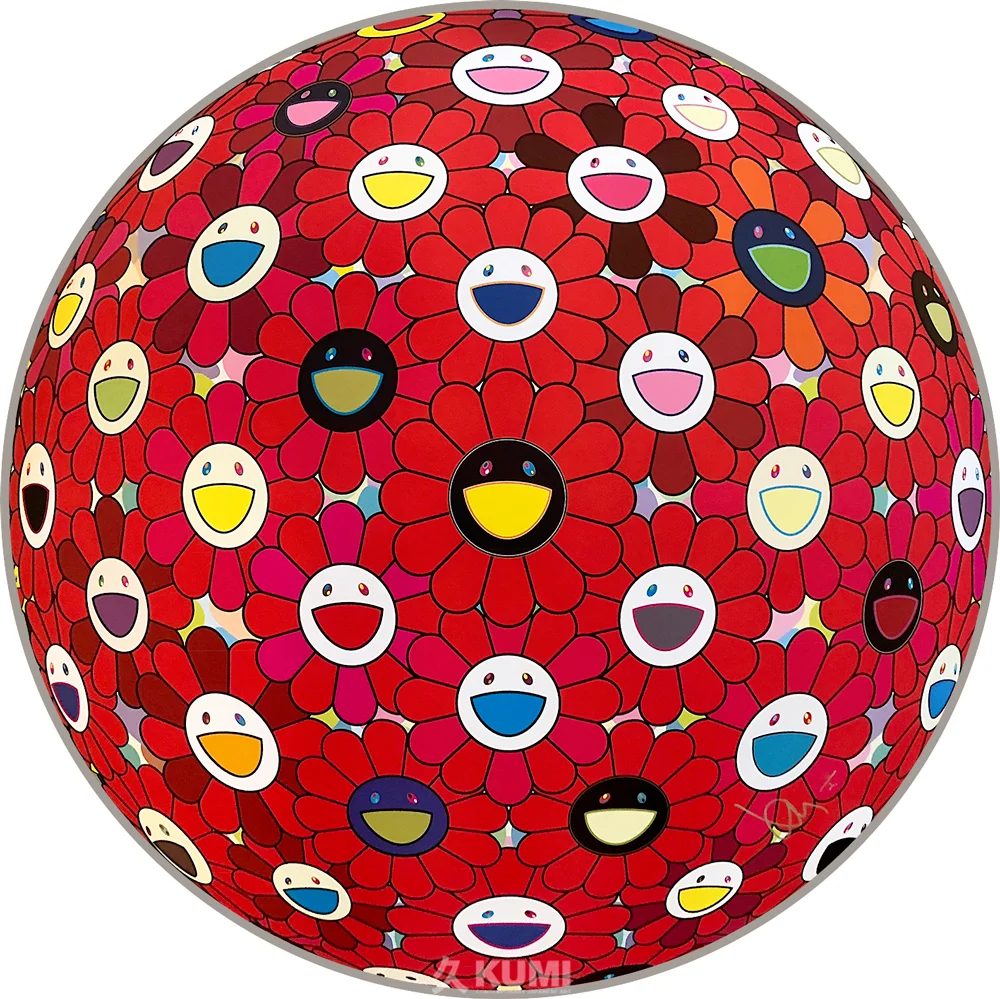148. Flower ball: Bright Red  - Takashi Murakami