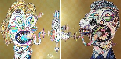 67. Set Homage to Francis Bacon (Study for Head of Isabel Rawsthorne and George Dyer) - Takashi Murakami