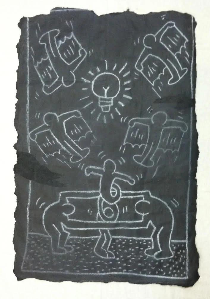 20. Subway Drawing "Angels and Light Bulb" - Keith Haring