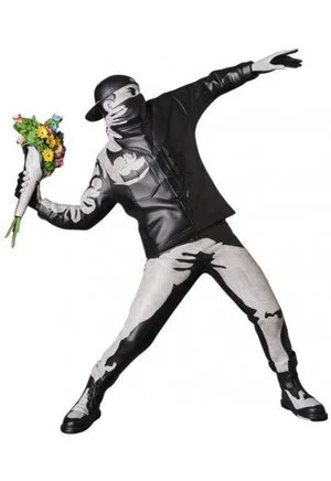 136. Flower Thrower Concrete - Banksy