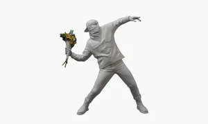 139. Flower Bomber (White) - Banksy