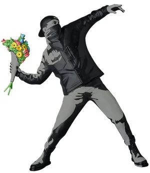 140. Flower Bomber (Black) - Banksy