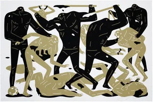 159. Between Man and God (white edition) - Cleon Peterson