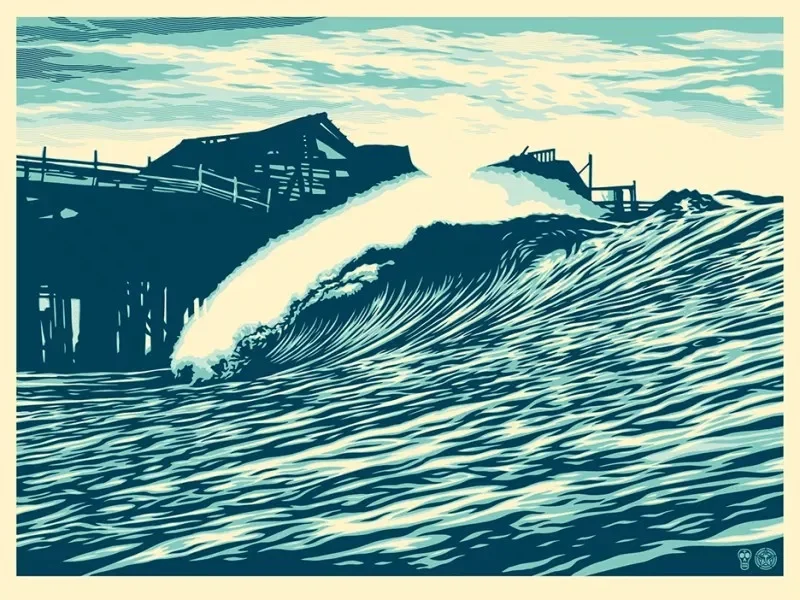 147. Pop Wave (Blue) - Obey Giant (Shepard Fairey)