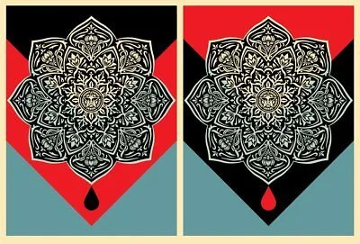 150. Blood Oil Mandala (set of 2) - Obey Giant (Shepard Fairey)