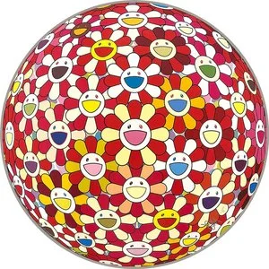 173. Flowerball Koi/Red-Crowned Crane Vermilion - Takashi Murakami
