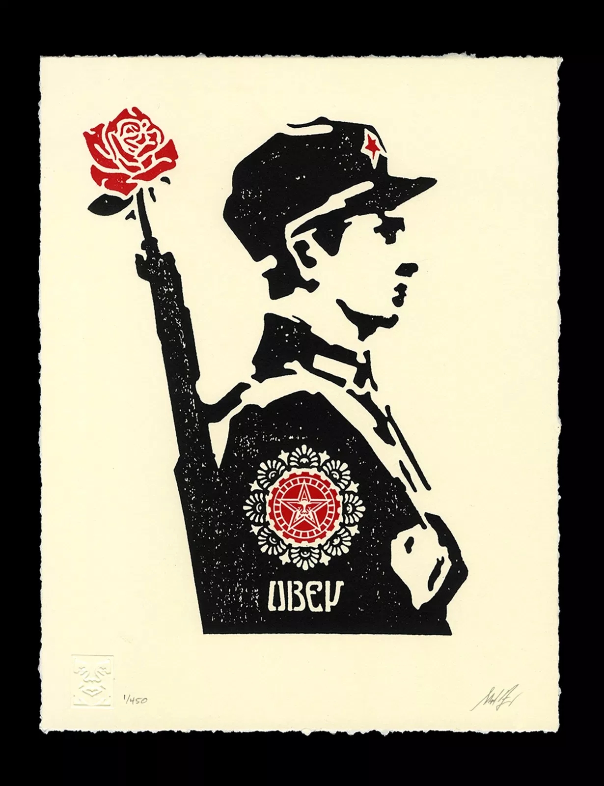 182. Rose Soldier (Letterpress) - Obey Giant (Shepard Fairey)  