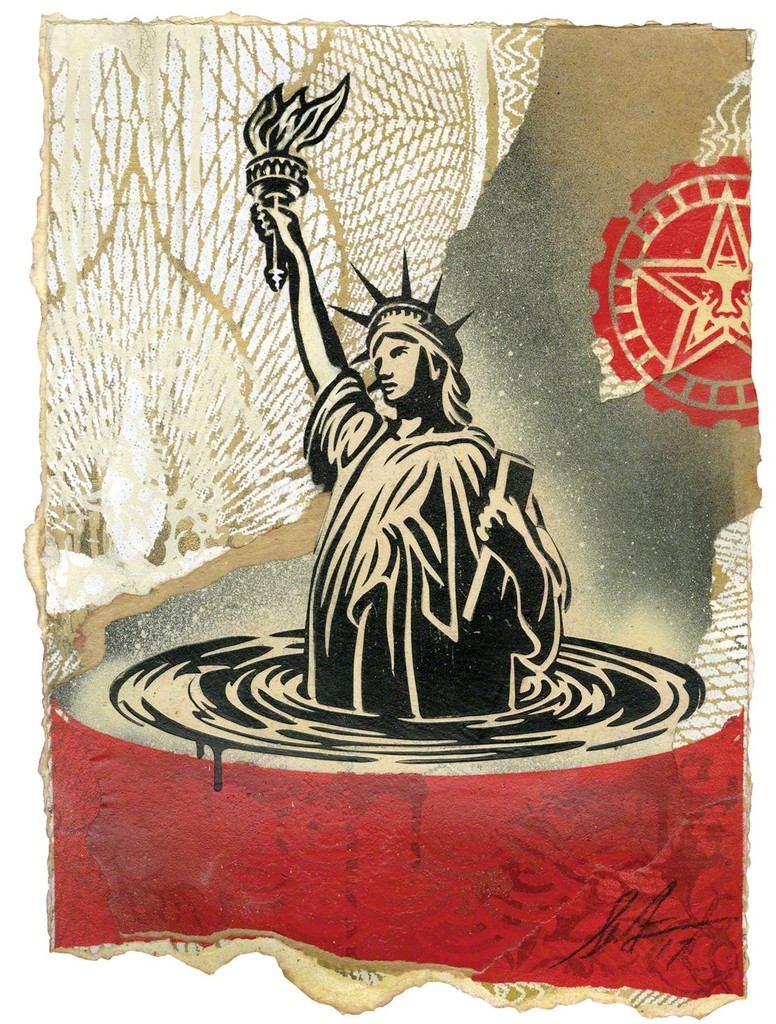186. Sinking Liberty (Stencil Serie) - Obey Giant (Shepard Fairey)  