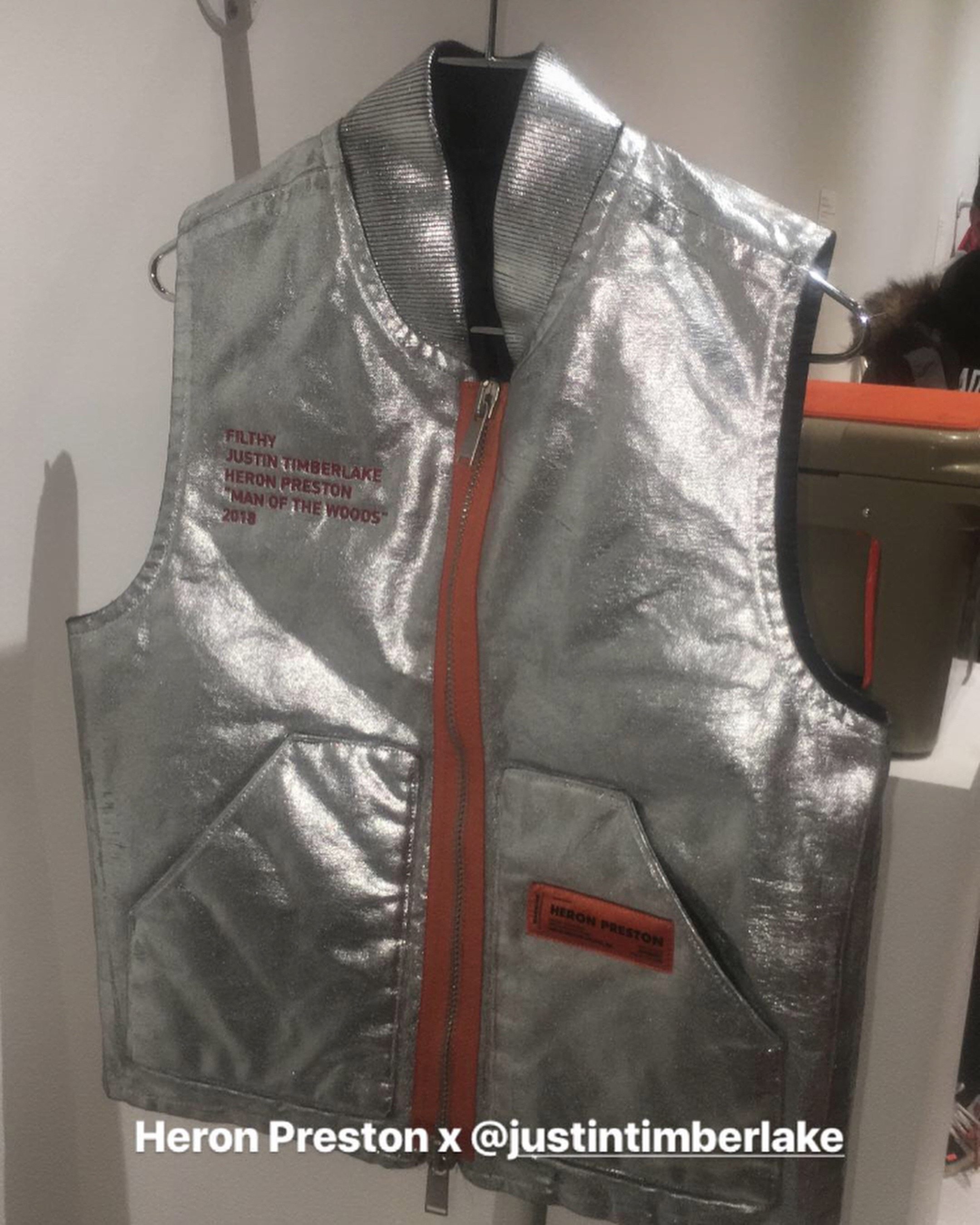 203. Silver Vest from Justin Timberlake s Man of the Woods NYC Pop Up Shop - Justin Timberlake / Heron Preston