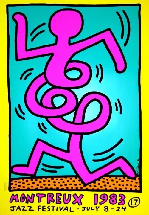 19. 1983 Montreux Jazz Festival (Pink) - Keith Haring