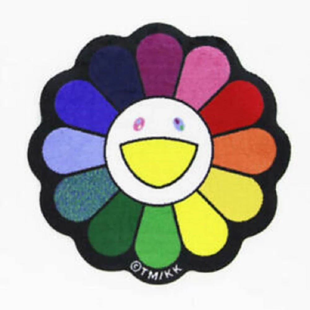 52. Flower Mat Multi White - Takashi Murakami
