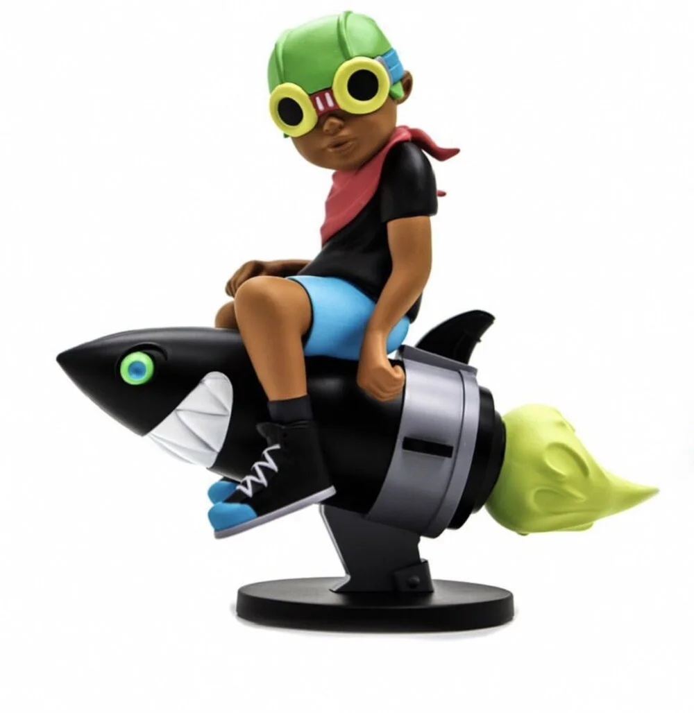 117. Fly Boy Beyond The Beyond Black Tee - Hebru Brantley