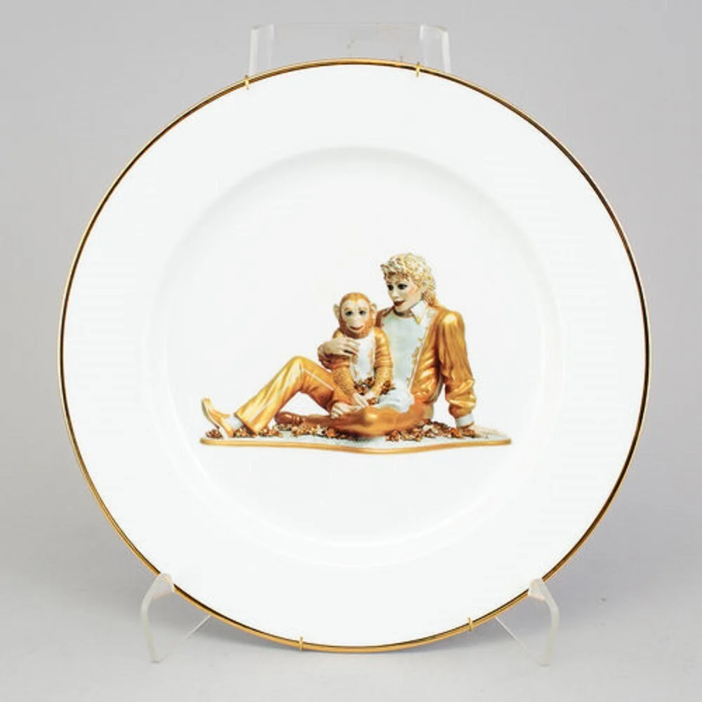 59. Michael Jackson & Bubbles' Porcelain Plate - Koons