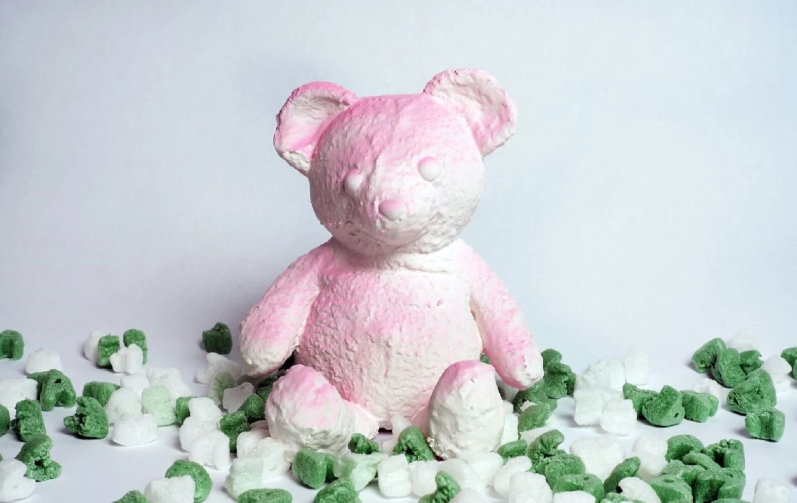 136. Pink Cracked Bear - Daniel Arsham