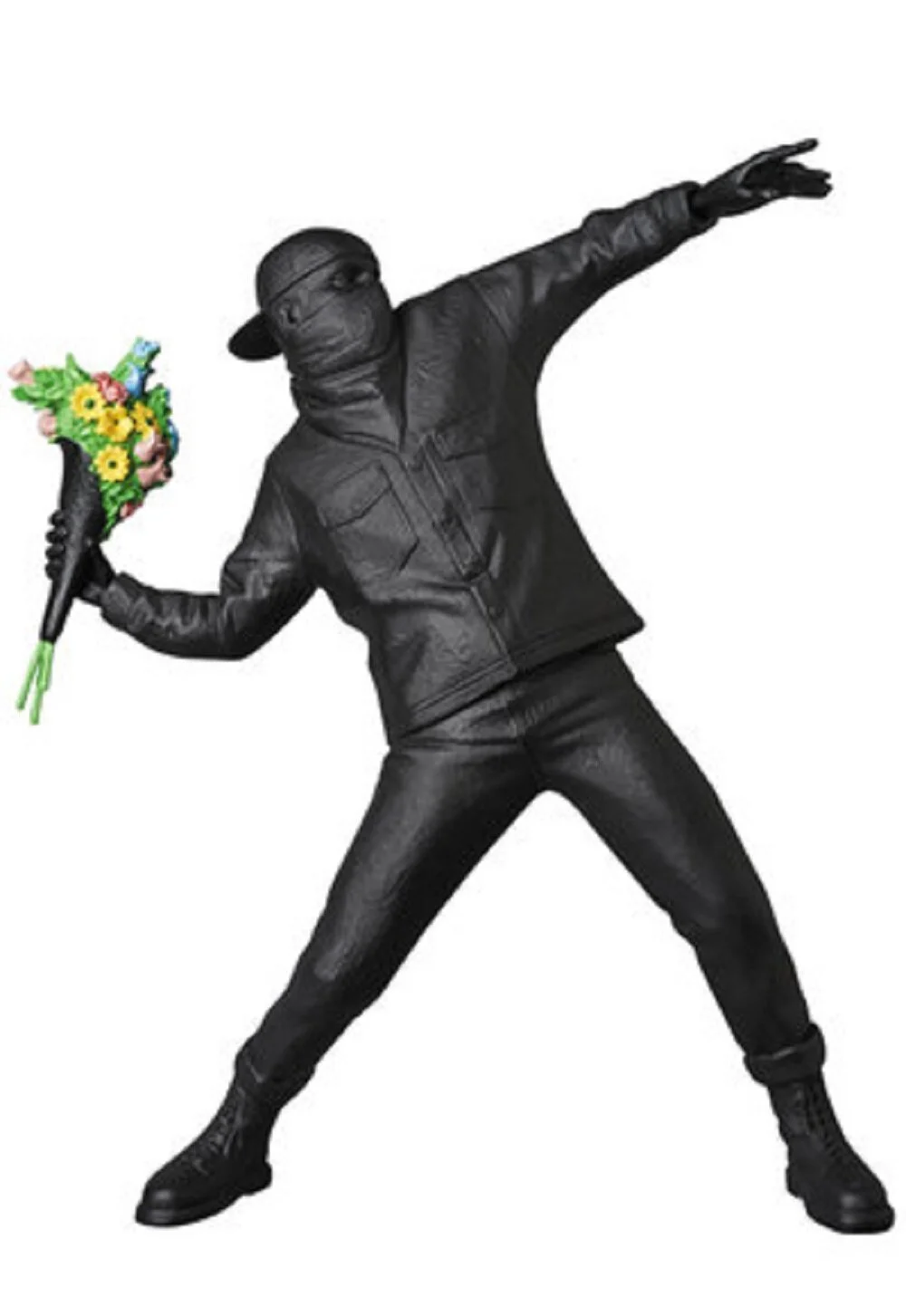 93. Flower Bomber Gesso (Black) - Banksy