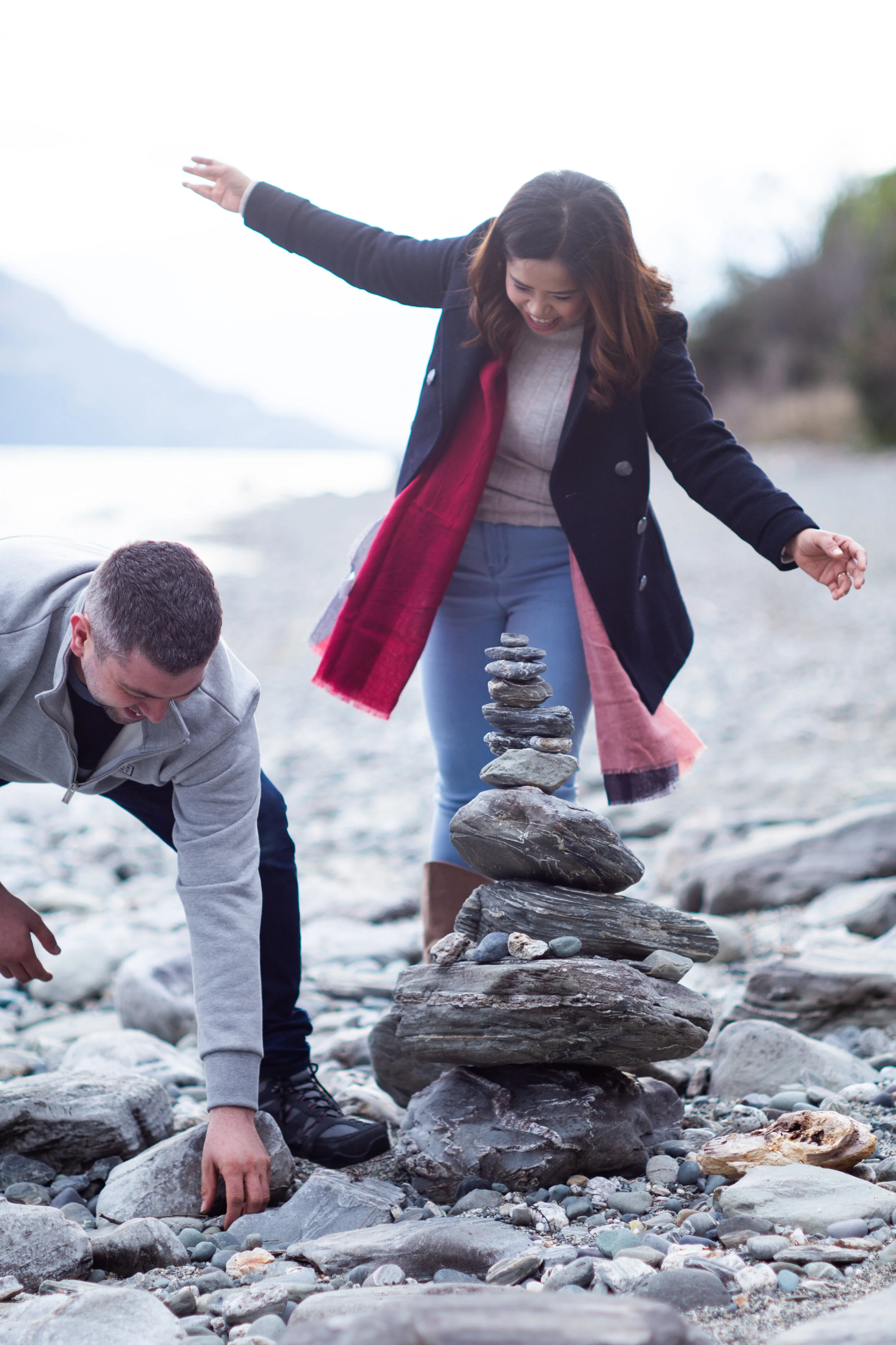 Couple in love having fun in Queenstown